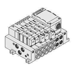  5-Port Solenoid Valve, Tấm Đế Mounted Type, Plug-in Unit, VQ4000 Series, Manifold, T Kit - SMC 