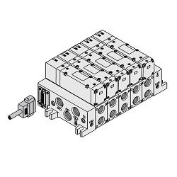  5-Port Solenoid Valve, Tấm Đế Mounted Type, Plug-in Unit, VQ5000 Series, Manifold F Kit - SMC 