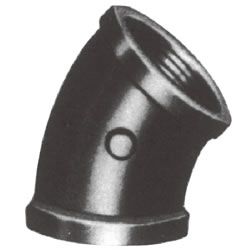  Khớp Đầu Nối Ống Gang Dẻo Có Thể Bắt Vít Vào, Khuỷu Tay 45° Có Cổ Áo - JFEPIPEFITTING 