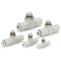  Speed Controller With One-Touch Fittings, Stainless Steel Series, In-Line Type, AS-FG Series - SMC 