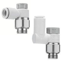  Bộ Điều Khiển Tốc Độ Với Đầu Nối Một Chạm, Loại Khóa Đẩy, Loại Khuỷu Tay / Loại Phổ Thông, Mặt Bịt Kín - SMC 