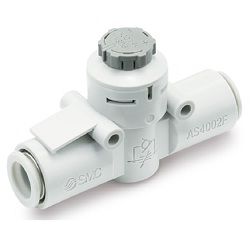  Bộ Điều Khiển Tốc Độ Với Đầu Nối Một Chạm, Sê-ri Thép Không Gỉ, Loại Thẳng Hàng, Loại Khóa Đẩy, Sê-ri AS-FG - SMC 
