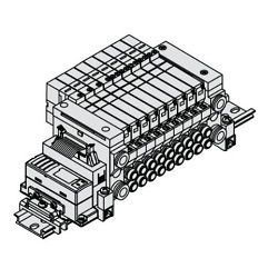  5-Port Solenoid Valve, Base Mounted Type, Plug-in Unit, VQ1000/2000 Series, Manifold, S Kit , EX510 Compatible - SMC 