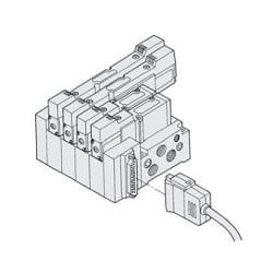  5-Port Solenoid Valve, Pilot Type, Plug-in / Non Plug-in Tấm Đế, VZS2000 Series, Manifold - SMC 