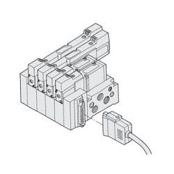  5-Port Solenoid Valve, Pilot Type, Plug-in / Non Plug-in Tấm Đế, VZS3000 Series, Manifold - SMC 