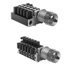  Van Điện Từ 5 Cổng, Loại Thí Điểm, Loại Cắm / Loại Không Cắm, Sê-ri VFS4000, Ống Góp Làm Chất Tẩy Rửa Ống Xả - SMC 