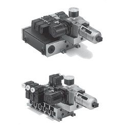  Van Điện Từ 5 Cổng, Loại Thí Điểm, Loại Cắm / Loại Không Cắm, Sê-ri VFR2000, Manifold With Điều Khiển Unit - SMC 