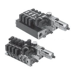  Van Điện Từ 5 Cổng, Loại Thí Điểm, Loại Cắm / Loại Không Cắm, Sê-ri VFR4000, Manifold With Điều Khiển Unit - SMC 