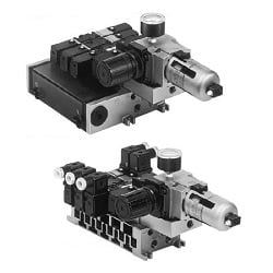  Van Điện Từ 5 Cổng, Loại Thí Điểm, Loại Cắm / Loại Không Cắm, Sê-ri VFS2000, Manifold With Điều Khiển Unit - SMC 