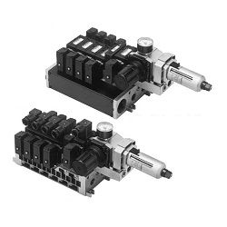  Van Điện Từ 5 Cổng, Loại Thí Điểm, Loại Cắm / Loại Không Cắm, Sê-ri VFS3000, Manifold With Điều Khiển Unit - SMC 