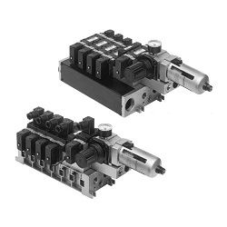  Van Điện Từ 5 Cổng, Loại Thí Điểm, Loại Cắm / Loại Không Cắm, Sê-ri VFS4000, Manifold With Điều Khiển Unit - SMC 