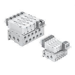  5-Port Solenoid Valve, Clean Series, 10-SY3000/5000/7000 Series, Base Mounted Type Manifold, Integrated Base, Individual Wiring Type - SMC 