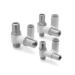  Bộ Điều Khiển Tốc Độ Kép Bộ Điêu Chỉnh Bằng Tuốc Nơ Vít Rãnh Thẳng, Với Đầu Nối Một Lần Chạm, Sê-ri ASD - SMC 