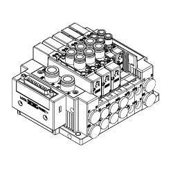  5-Port Solenoid Valve, Plug-in, Connector Connector Tấm Đế, SY3000/5000/7000 Series, Plug-in Mixed Mounting Type Manifold - SMC 