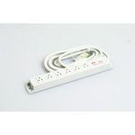  Dải Cắm Điện Đa Dụng, 6 Ổ Ổ Cắm 15-A Flat Pin Đẩy Đầu Vuông, Dây Cáp Set With Harness Plug - AMERICAN DENKI 