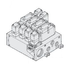  5-Port Solenoid Valve, Pilot Type, Plug-in Type / Non Plug-in Type, VFR3000 Series, Manifold - SMC 