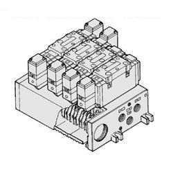  5-Port Solenoid Valve, Pilot Type, Plug-in Type / Non Plug-in Type, VFS3000 Series, Manifold - SMC 