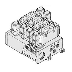  5-Port Solenoid Valve, Pilot Type, Plug-in Type / Non Plug-in Type, VFS5000 Series, Manifold - SMC 