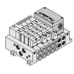  5-Port Solenoid Valve, Base Piping Type, Plug-In Unit, VQ4000 Series, Manifold, S Kit , EX123/124 Compatible - SMC 