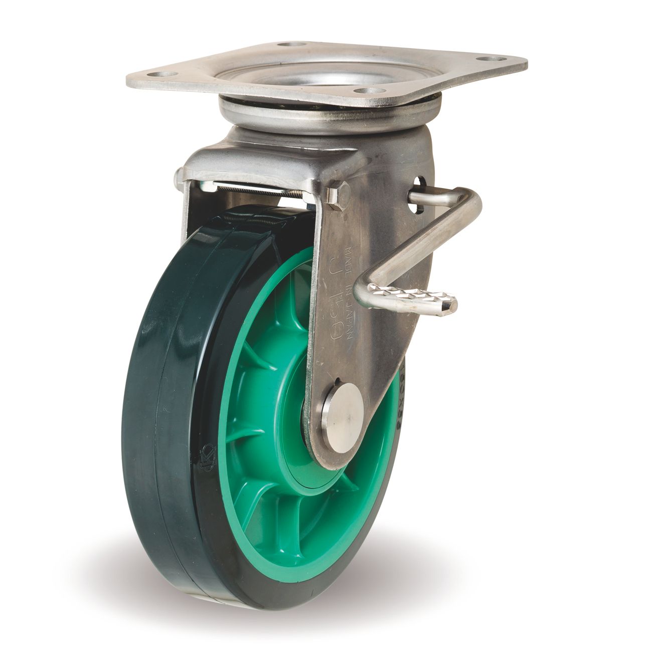  Bánh Xe Bằng Thép Không Gỉ, Xoay Tự Do, Nút Chặn Có Phụ Kiện Kim Loại JSZ, UP/JSZ - OKAMOTO KOKI 