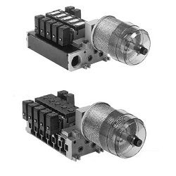  5-Port Solenoid Valve, Pilot Type, Plug-in Type / Non Plug-in Type, VFS3000 Series, Exhaust Cleaner Manifold - SMC 