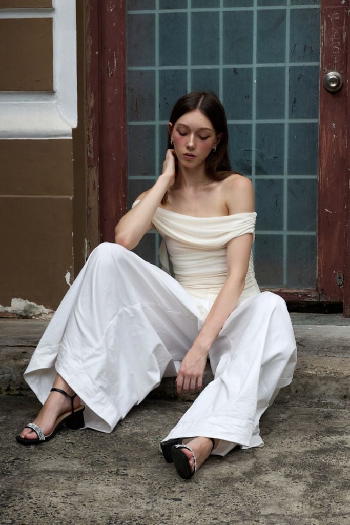 Giày Sandal Cao Gót Đế Vuông 5cm Quai Mảnh Đính Xoàn Hishoo S125