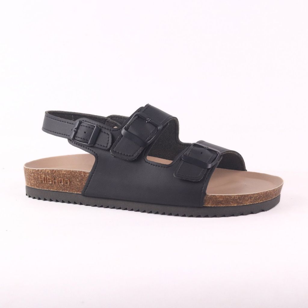 Dép đế trấu sandal birken bé trai bé gái quai ngang 2 khoá premium HISHOO B102