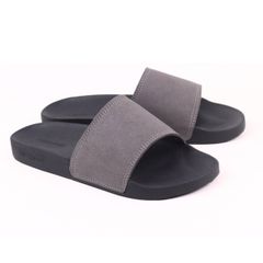 Dép quai ngang da bò Xám da lộn HISHOO U114
