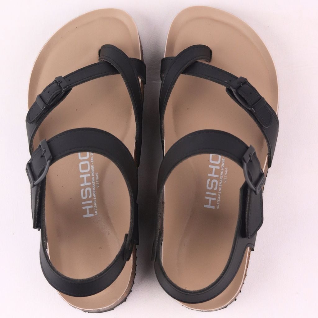 Dép đế trấu birken sandal quai ngang xỏ ngón premium HISHOO B118