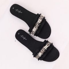 Dép Lê Nữ Đế Bệt Quai Ngang Đính Đá Có Bigsize HISHOO S063