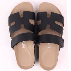 Dép đế trấu birken Chữ H Sandal quai ngang bản premium HISHOO B104