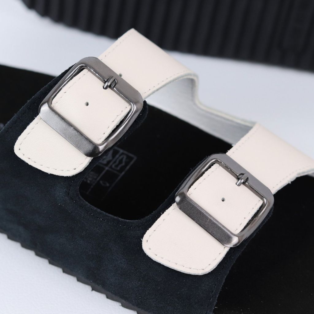 Dép đế trấu birken Da hiếm 2 khoá Hishoo M107