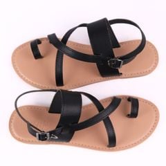 Giày Sandal Nữ Đế Bệt Quai Chéo Dây Mảnh Hishoo S057