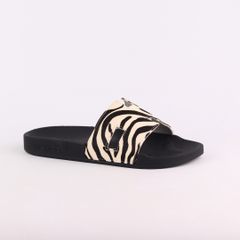 Dép quai ngang Da Ngựa Vằn Cowhide CHỮ H HISHOO U114