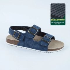 Dép đế trấu Sandal birken 2 khoá da lộn HISHOO R102