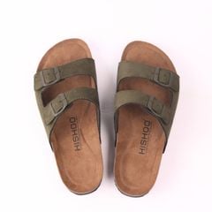 Dép đế trấu birken bé trai bé gái 2 khoá da lộn premium HISHOO H093