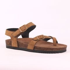 Dép đế trấu birken bé trai bé gái quai ngang sandal xỏ ngón da lộn premium HISHOO H118
