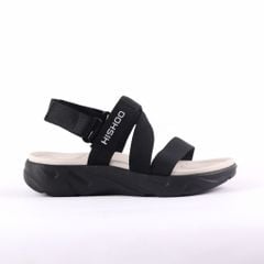 Giày Đi Học Sandal Đế Đen Mặt Trắng Quai Dù HISHOO F003