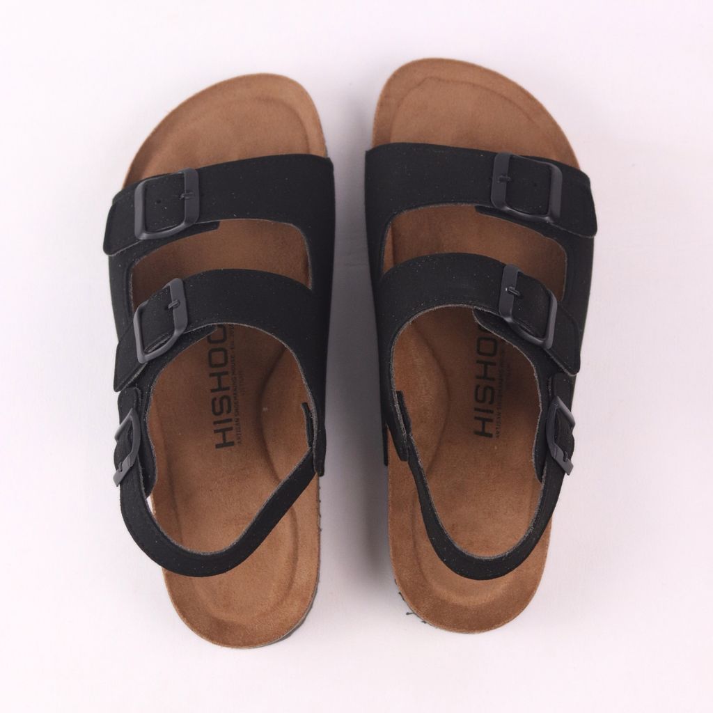 Dép đế trấu sandal birken bé trai bé gái quai ngang 2 khoá premium HISHOO H102
