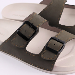 Dép quai ngang Da Nubuck 2 Khoá HISHOO D111