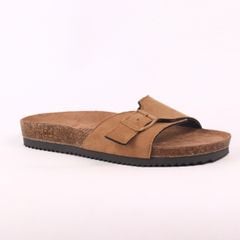 Dép đế trấu birken 1 khoá da lộn premium HISHOO H113