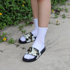 Dép quai ngang da bò In Hình Họa Tiết Phục Hưng HISHOO U113