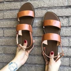 Giày Sandal Nữ Quai Ngang Da Mềm Có Bigsize Hishoo S050