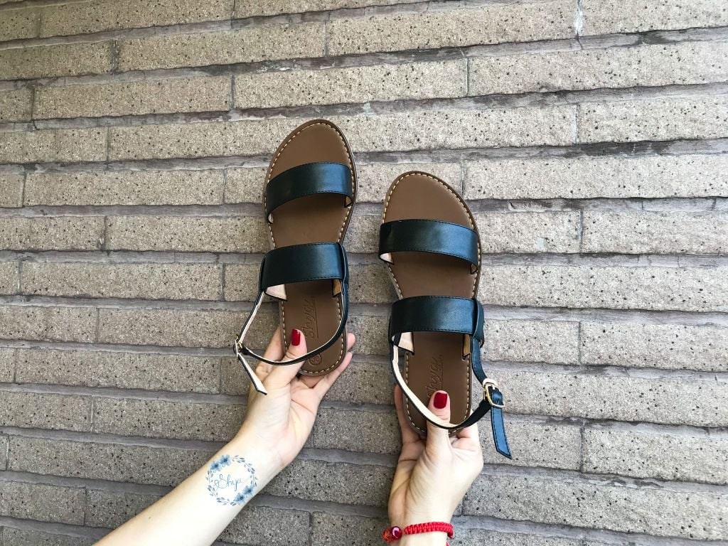 Giày Sandal Nữ Quai Ngang Da Mềm Có Bigsize Hishoo S050