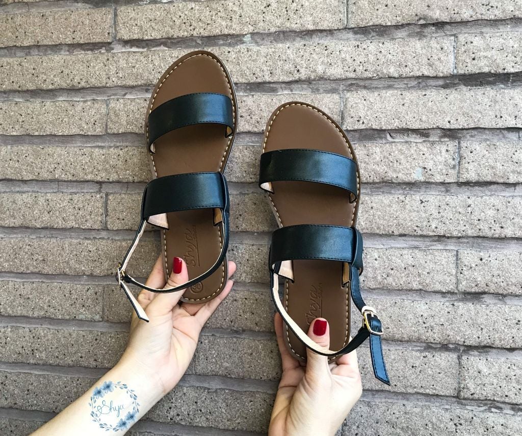 Giày Sandal Nữ Quai Ngang Da Mềm Có Bigsize Hishoo S050