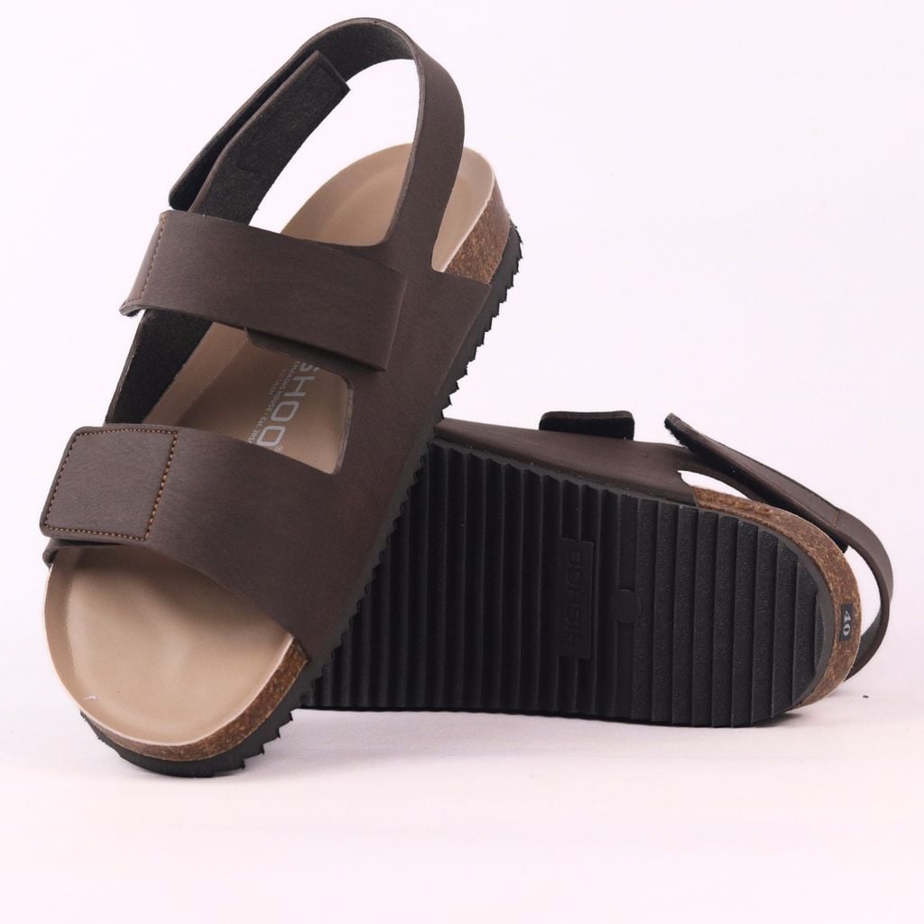 Dép đế trấu birken sandal quai ngang xé dán premium HISHOO B110