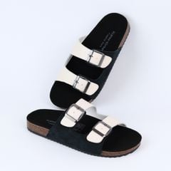 Dép đế trấu birken Da hiếm 2 khoá Hishoo M107