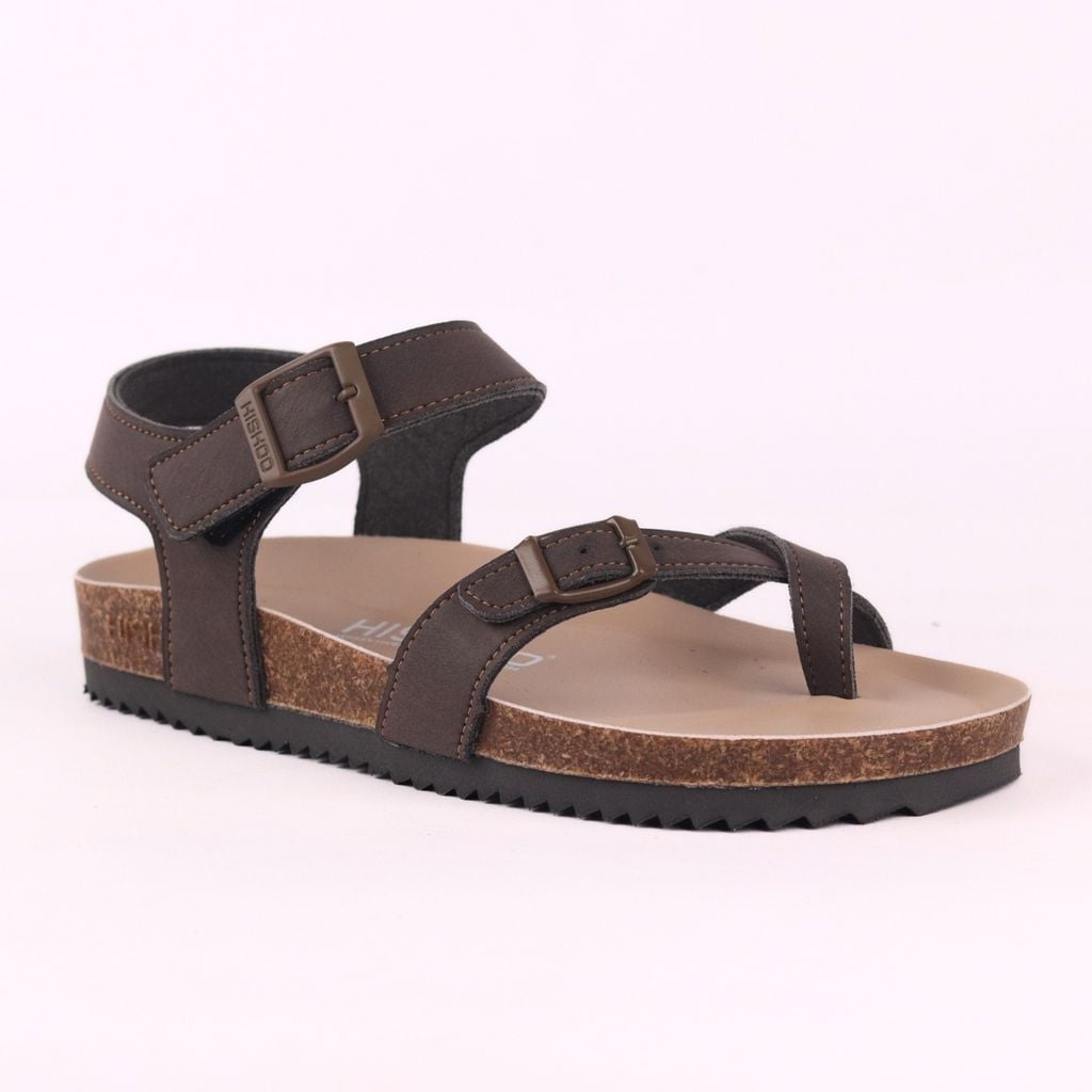 Dép đế trấu birken sandal quai ngang xỏ ngón premium HISHOO B118