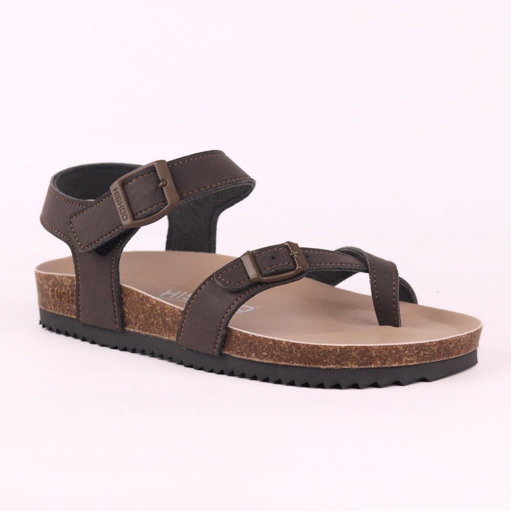 Dép đế trấu birken bé trai bé gái sandal quai ngang xỏ ngón premium HISHOO B118