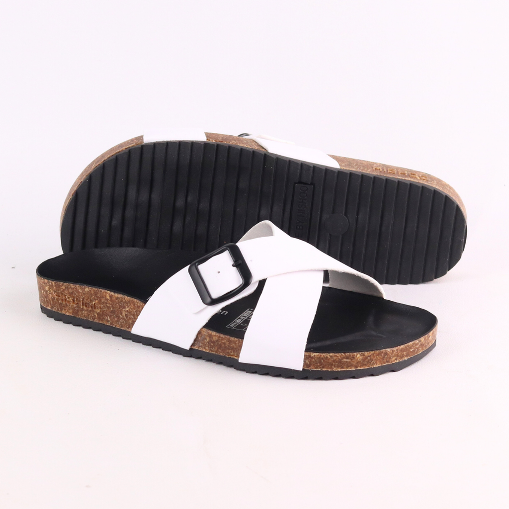 Dép đế trấu birken quai ngang chéo [CÓ KHOÁ] HISHOO S096